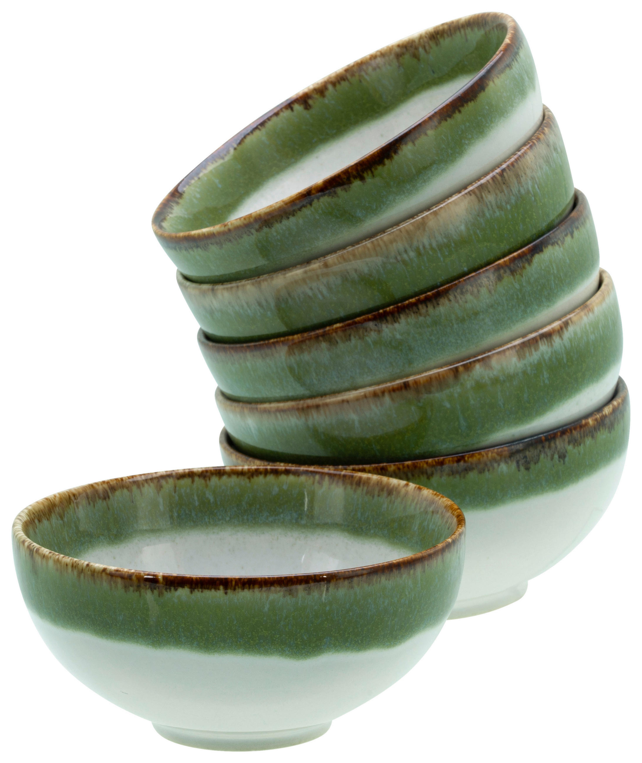 DIPSCHALENSET Keramik Steinzeug  - Weiß/Grün, Design, Keramik - Creatable