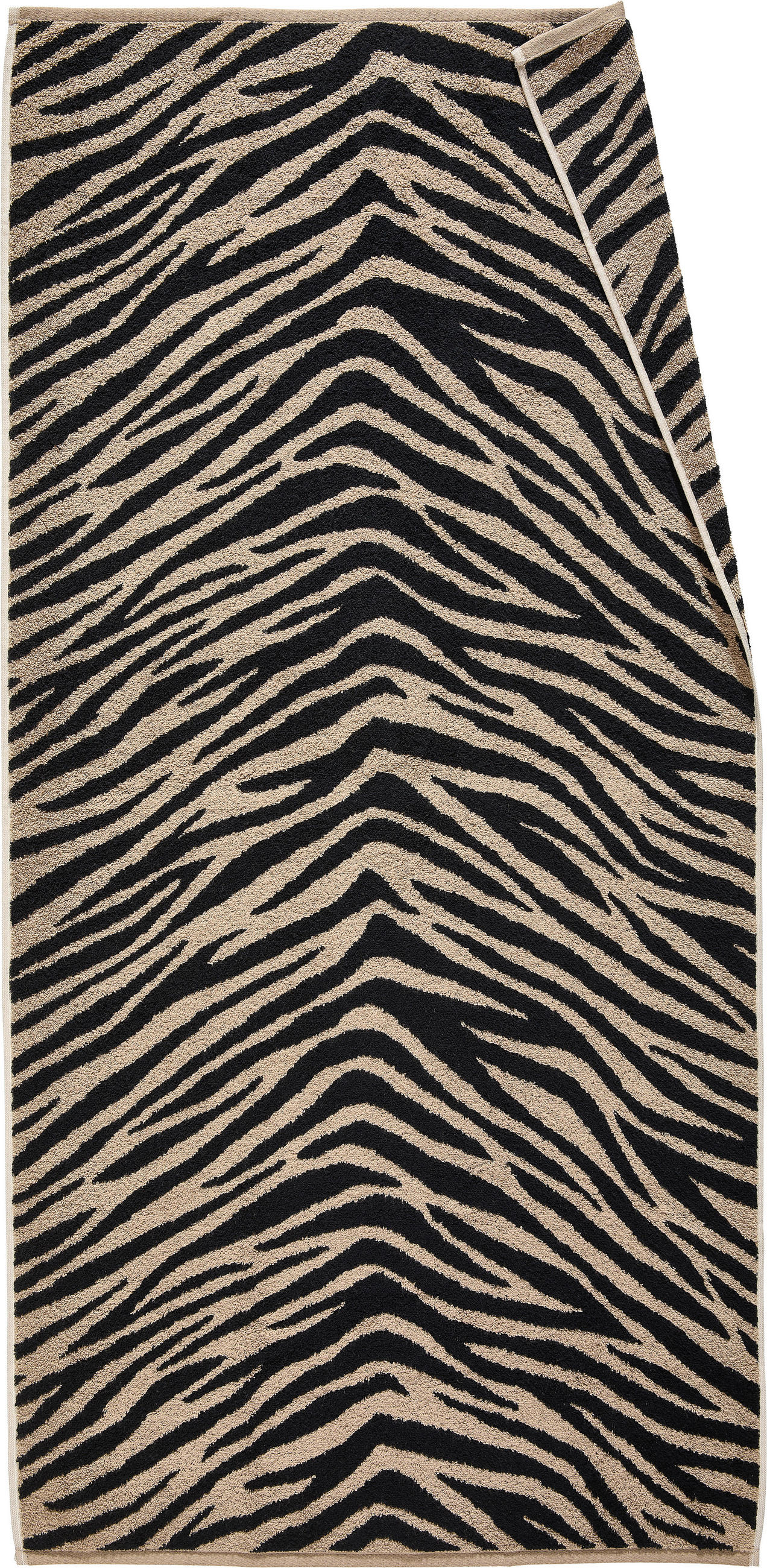 Dieter Knoll Duschtuch Schwarz, Beige 70x140 cm