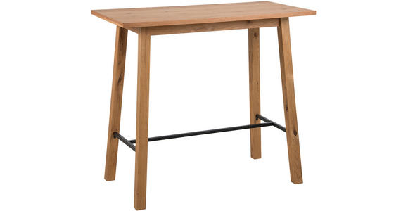BARTISCH in Holz, Metall 117/58/105 cm   - Eichefarben/Schwarz, Design, Holz/Metall (117/58/105cm) - Carryhome