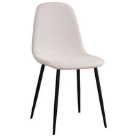 STUHL Mikrofaser Creme  - Creme/Schwarz, Basics, Textil/Metall (43/85/54cm) - P & B