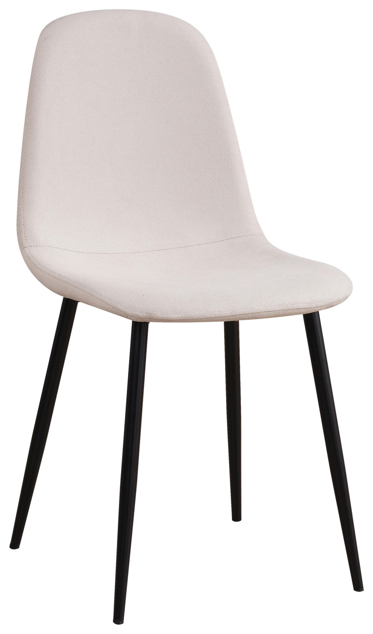 STUHL Mikrofaser Creme  - Creme/Schwarz, Basics, Textil/Metall (43/85/54cm) - P & B