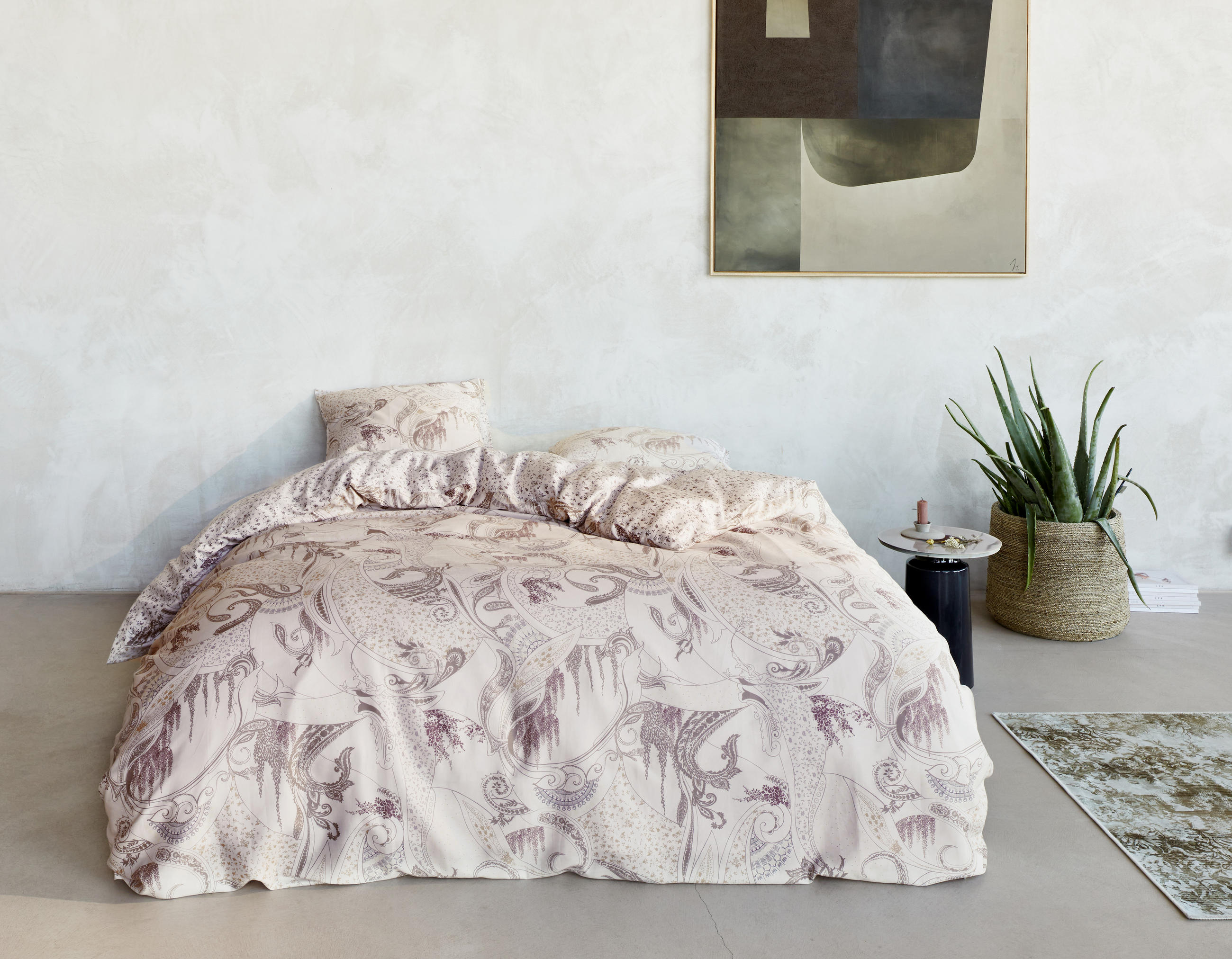 WENDEBETTWÄSCHE SS22 Satin  - Lila, KONVENTIONELL (155/220cm) - Essenza