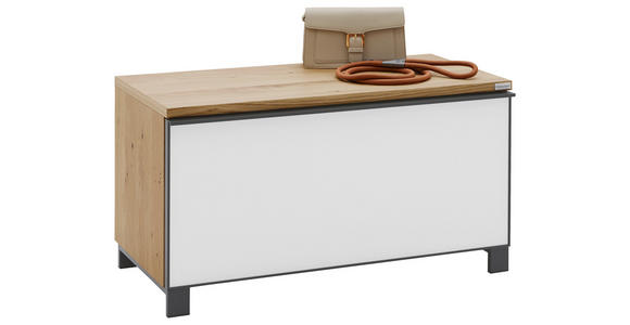 GARDEROBENBANK  in 84/45/40 cm  - Eichefarben/Anthrazit, Design, Glas/Holz (84/45/40cm) - Dieter Knoll