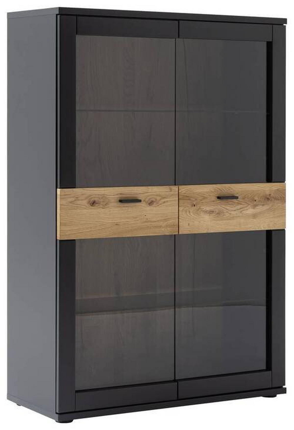 HIGHBOARD furniert, massiv Grau, Schwarz, Eichefarben von NOVEL