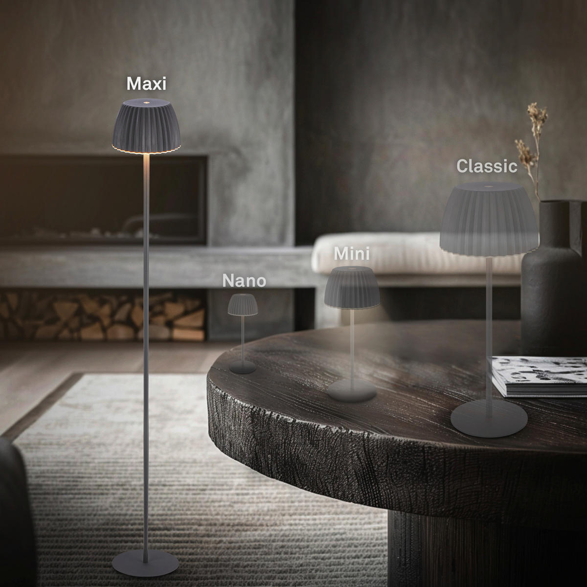 AKKU-STEHLEUCHTE 19/123,5 cm    - Schwarz, Basics, Kunststoff/Metall (19/123,5cm)