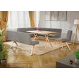 ECKBANK 172/238 cm Webstoff Grau Eiche vollmassiv   - Eichefarben/Grau, KONVENTIONELL, Holz/Textil (172/238cm) - Linea Natura