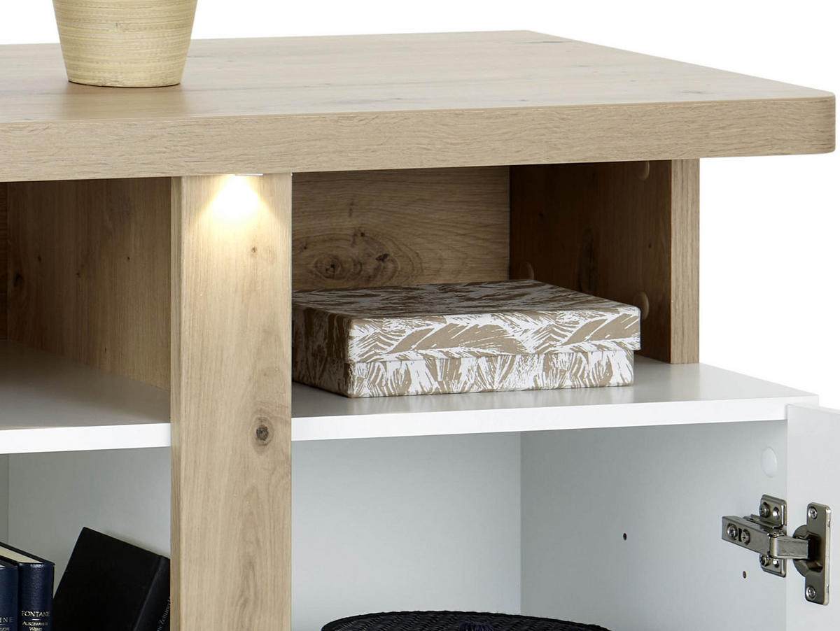 SIDEBOARD  in 103,5/85,9/43,2 cm  - Chromfarben/Eichefarben, MODERN, Holzwerkstoff/Kunststoff (103,5/85,9/43,2cm)