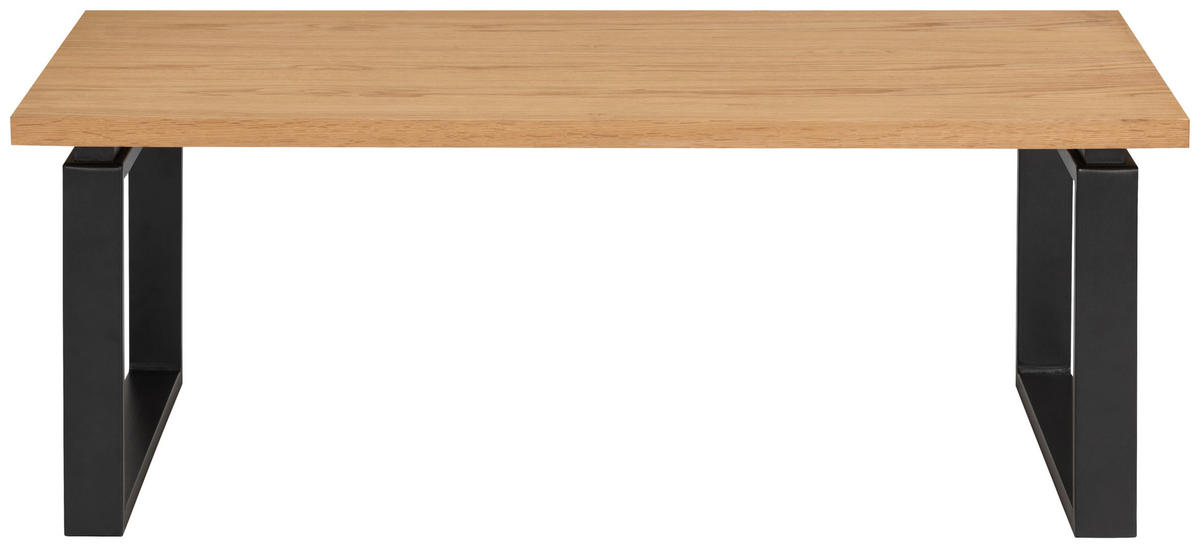 COUCHTISCH Eiche furniert 115/60/42,5 cm rechteckig Naturfarben, Schwarz  - Schwarz/Naturfarben, Design, Holz/Holzwerkstoff (115/60/42,5cm) - MID.YOU