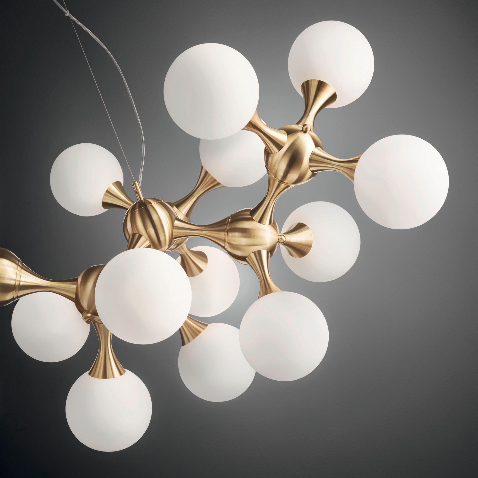 HÄNGELEUCHTE Nodi 105/83-240 cm   - Messingfarben, Design, Glas/Metall (105/83-240cm) - Ideal Lux