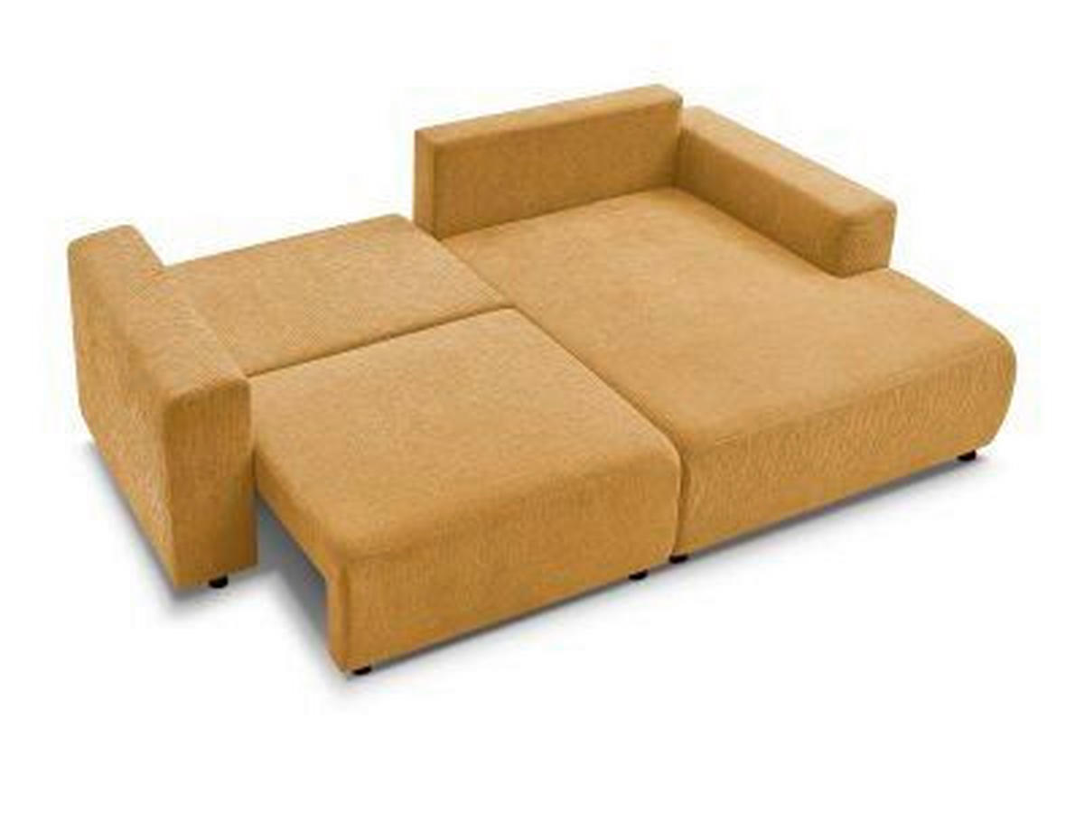 ECKSOFA Ottomane rechts  ATILLA Gelb Struktur  - Gelb/Schwarz, MODERN, Kunststoff/Textil (244/149cm)