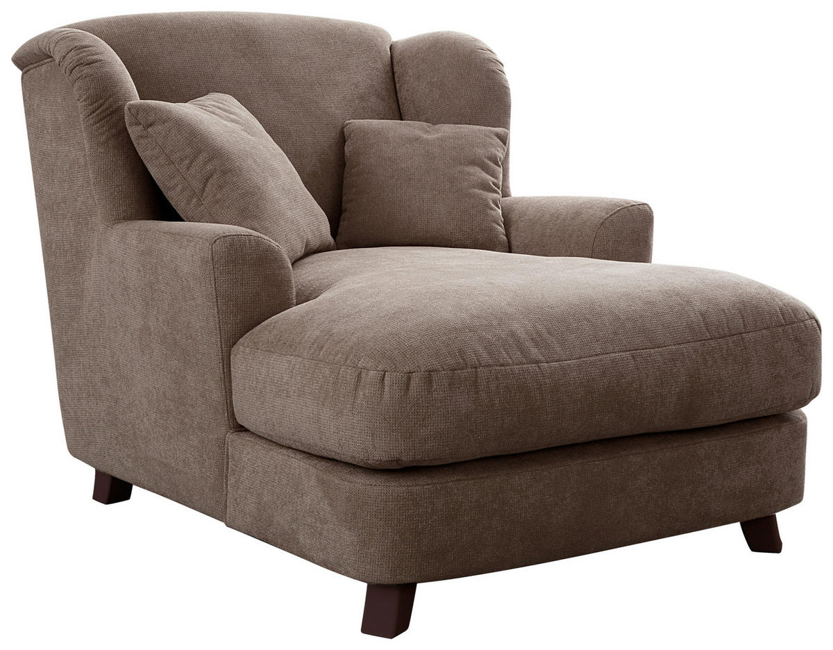 XXL-SESSEL - Taupe/Dunkelbraun, MODERN, Holzwerkstoff/Textil (109/104/145cm) - Sit & More