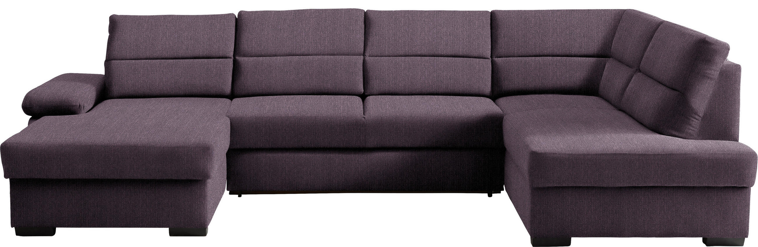 WOHNLANDSCHAFT Webstoff Violett  - Dunkelbraun/Violett, Konventionell, Kunststoff/Textil (166/319/183cm) - Cantus