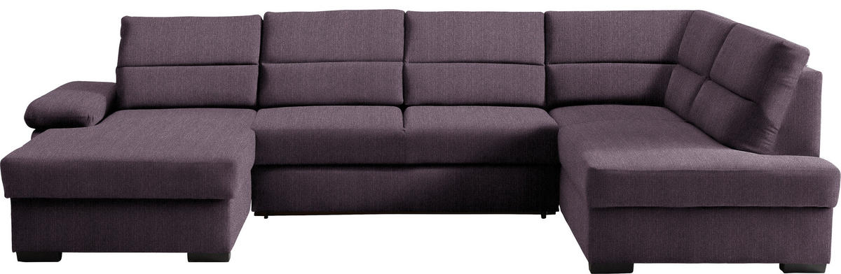 WOHNLANDSCHAFT in Webstoff Violett  - Dunkelbraun/Violett, Konventionell, Kunststoff/Textil (166/319/183cm) - Cantus