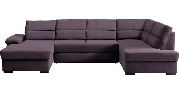 WOHNLANDSCHAFT  in Webstoff Violett  - Dunkelbraun/Violett, KONVENTIONELL, Kunststoff/Textil (166/319/183cm) - Cantus