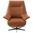 RELAXSESSEL in Leder Cognac  - Cognac/Beige, Design, Leder/Metall (92/79/82cm) - Dieter Knoll