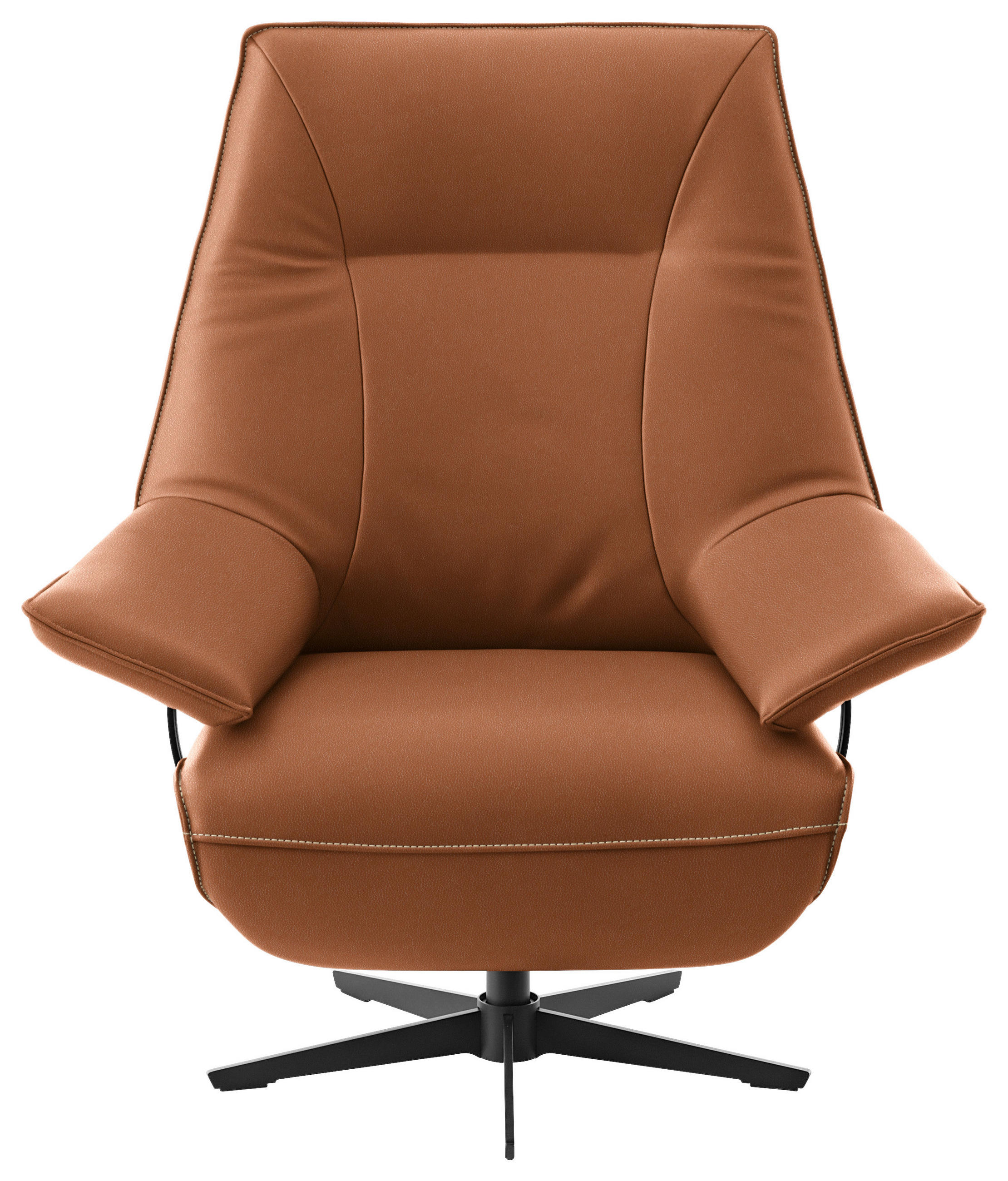 RELAXSESSEL in Leder Cognac  - Cognac/Beige, Design, Leder/Metall (92/79/82cm) - Dieter Knoll