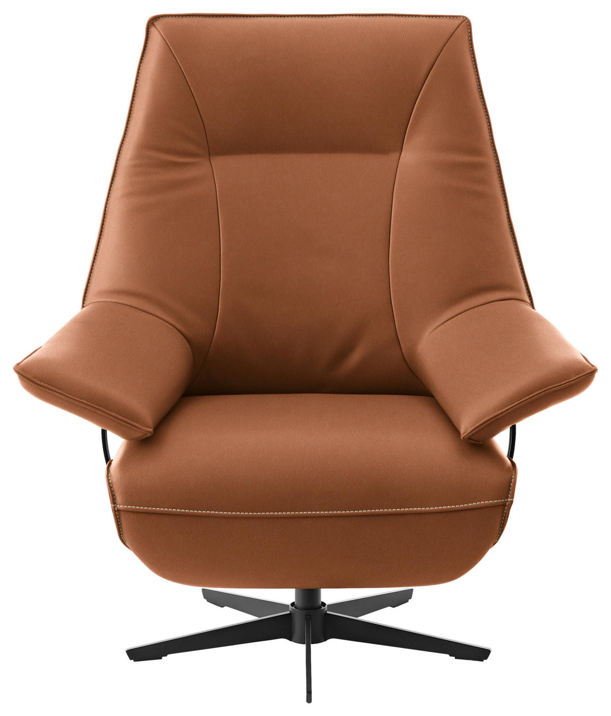 RELAXSESSEL in Leder Cognac  - Cognac/Beige, Design, Leder/Metall (92/79/82cm) - Dieter Knoll