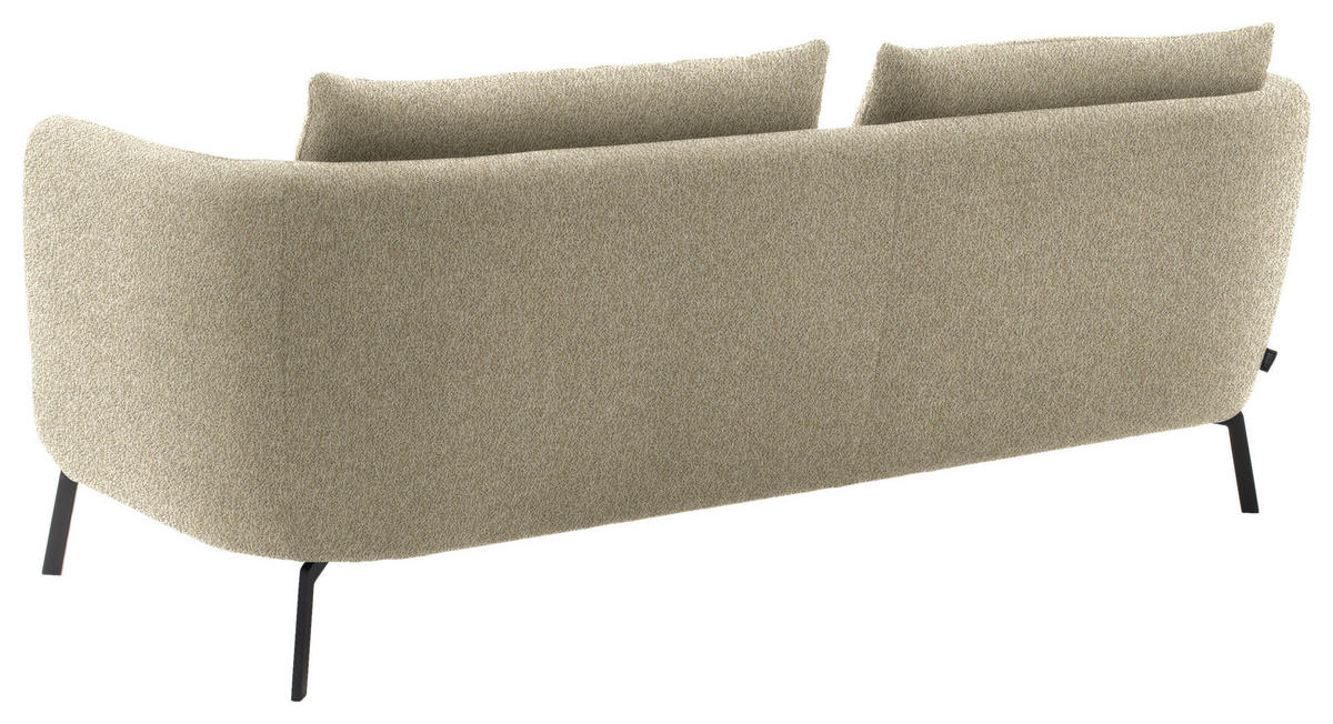 2,5-SITZER  in Flachgewebe Sandfarben  - Sandfarben/Schwarz, Design, Textil/Metall (190/71/91cm) - Schöner Wohnen