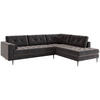 ECKSOFA Scott in Flachgewebe Anthrazit  205/259 cm  - Edelstahlfarben/Anthrazit, Design, Textil/Metall (205/259cm) - Livetastic