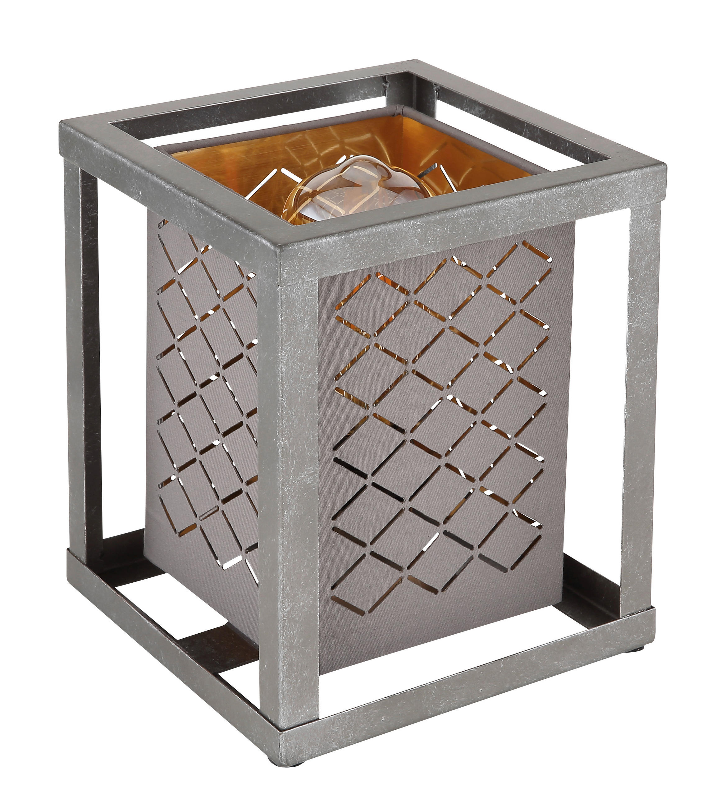 TISCHLEUCHTE - Silberfarben/Goldfarben, Design, Textil/Metall (17/17/22cm) - Globo