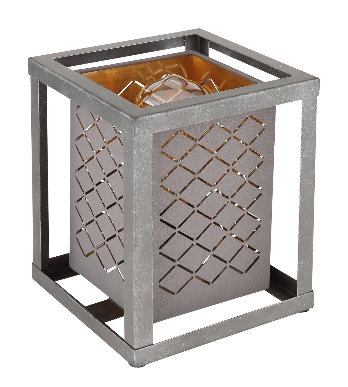 TISCHLEUCHTE - Silberfarben/Goldfarben, Design, Textil/Metall (17/17/22cm) - Globo