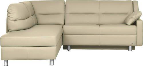 ECKSOFA in Echtleder Creme  208/226 cm  - Creme/Alufarben, KONVENTIONELL, Leder/Metall (208/226cm) - Sedda