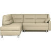 ECKSOFA in Echtleder Creme  208/226 cm  - Creme/Alufarben, KONVENTIONELL, Leder/Metall (208/226cm) - Sedda