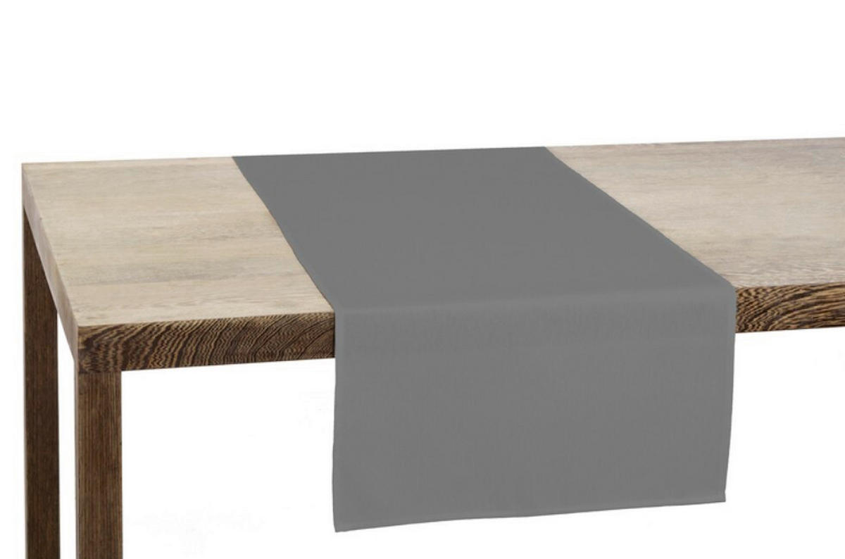 TISCHLÄUFER Textil Graubraun 45/140 cm  - Graubraun, Basics, Textil (45/140cm)