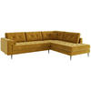 ECKSOFA in Flachgewebe Senfgelb  - Edelstahlfarben/Gelb, Design, Textil/Metall (205/259cm) - Livetastic