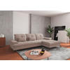 ECKSOFA in Flachgewebe Greige  - Greige/Schwarz, Konventionell, Textil/Metall (279/185cm) - Sit & More
