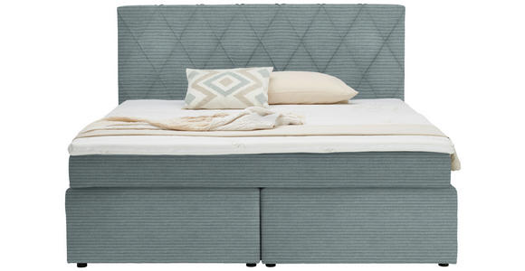 BOXSPRINGBETT 180/200 cm in Hellgrau - Hellgrau/Schwarz, Design, Kunststoff/Textil (180/200cm) - Xora