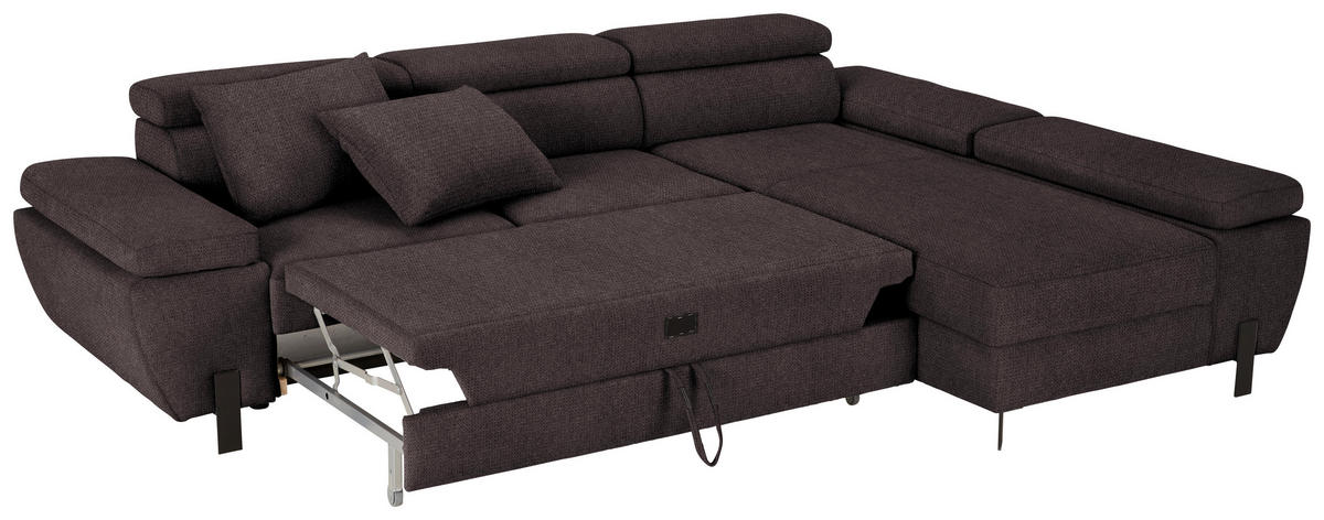 HÖRNSOFFA i vävt tyg grafitfärgad  - grafitfärgad/svart, Modern, metall/trämaterial (277/90/93cm) - MID.YOU