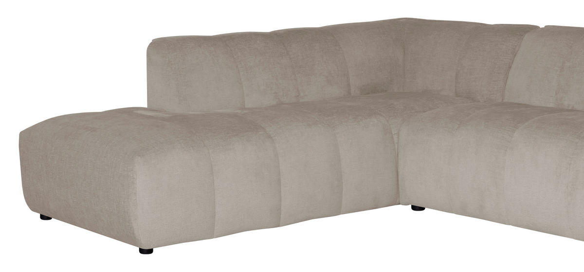 ECKSOFA LIVOLI in Chenille Creme  218/290 cm  - Creme, Design, Textil (218/290cm) - MID.YOU