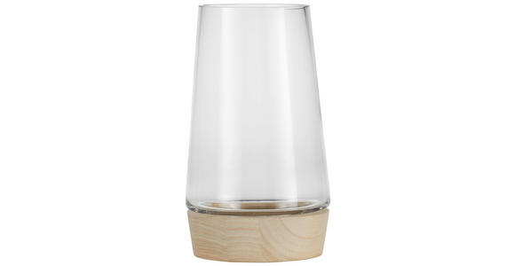 WINDLICHT  - Naturfarben, LIFESTYLE, Glas/Holz (13/22cm) - Ambia Home