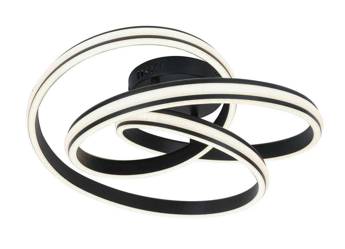 STROPNÍ LED SVÍTIDLO, 48/52/23 cm - bílá/černá, Design, kov/plast (48/52/23cm) - Novel