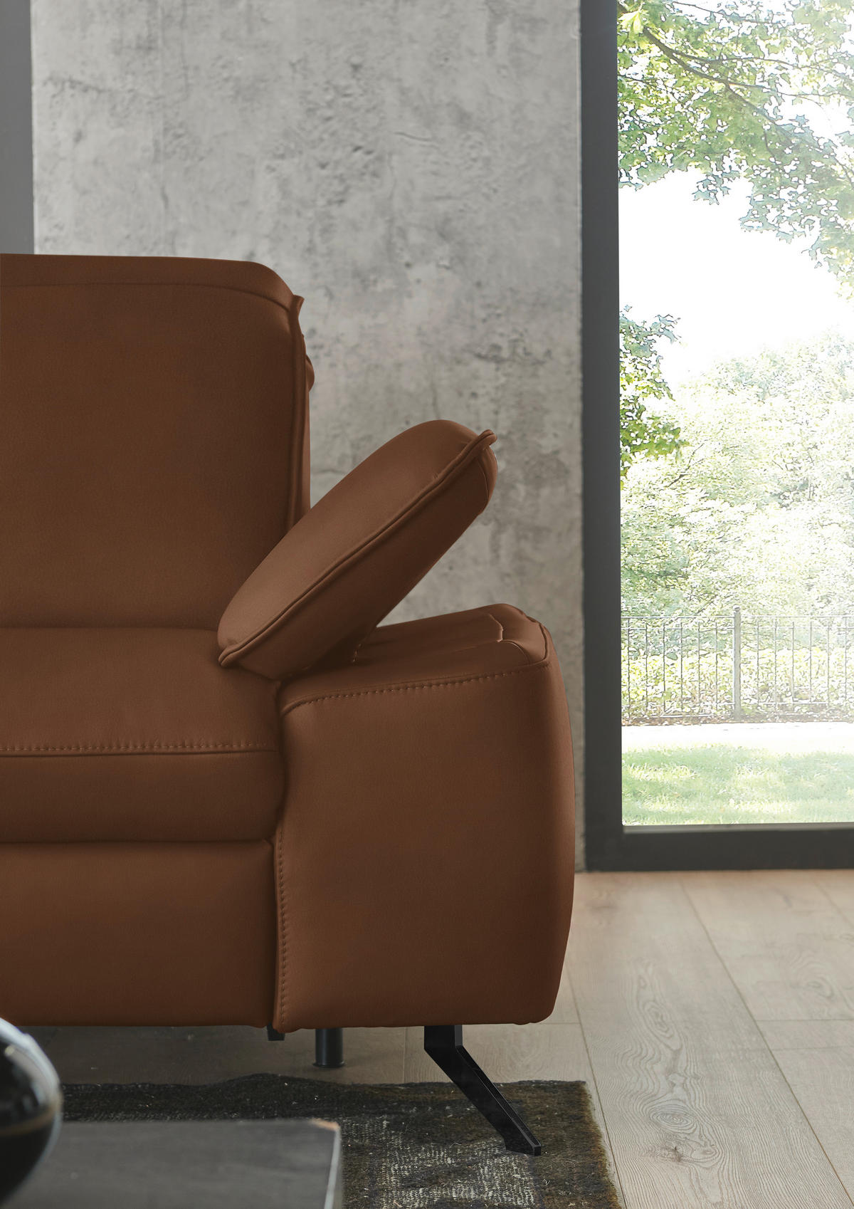 ECKSOFA  Echtleder Beigebraun  - Beigebraun/Schwarz, Design, Leder/Metall (169/307cm) - Beldomo Premium
