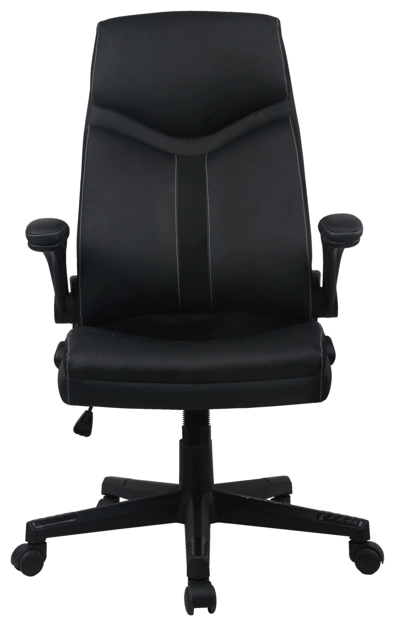DREHSTUHL Lederlook, Netzbespannung Schwarz  - Schwarz/Grau, MODERN, Kunststoff/Textil (66/118cm) - MID.YOU