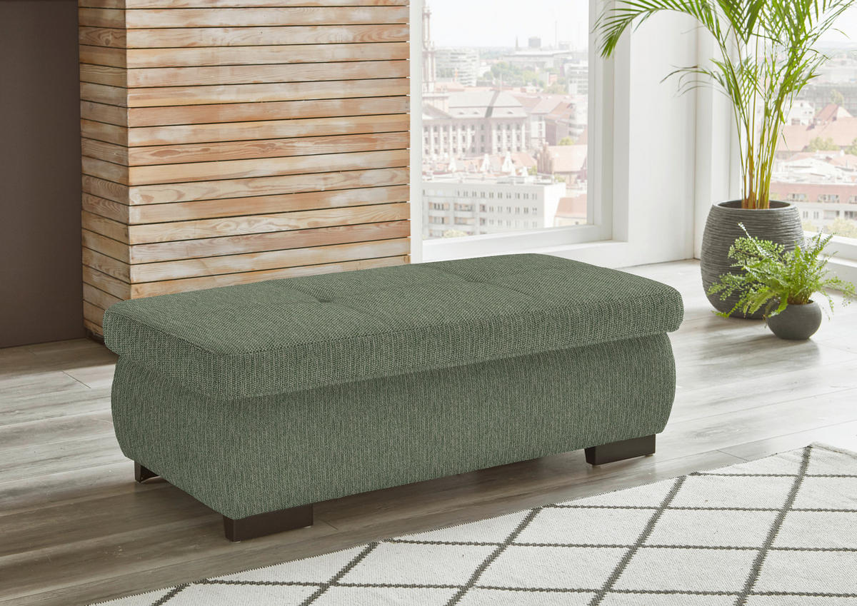 ECKSOFA in Flachgewebe Grün  - Schwarz/Grün, Design, Textil/Metall (174/297cm) - Beldomo Style