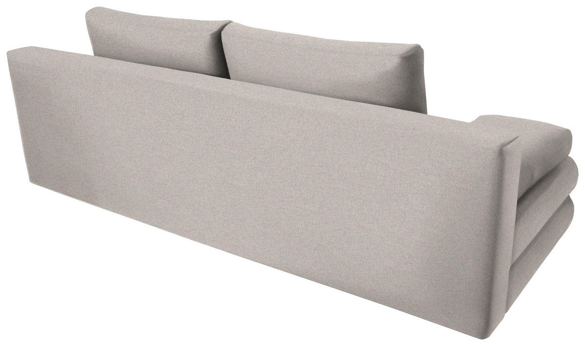 SCHLAFSOFA Webstoff Grau  - Schwarz/Grau, Design, Kunststoff/Textil (197/77/81cm) - home24