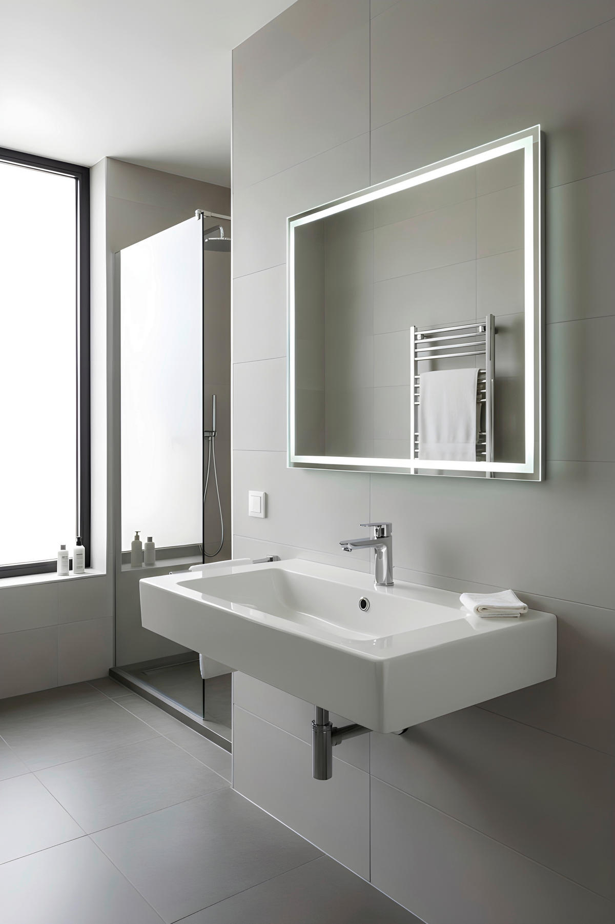 BADEZIMMERSPIEGEL 90/70/4,5 cm  - KONVENTIONELL, Glas (90/70/4,5cm)