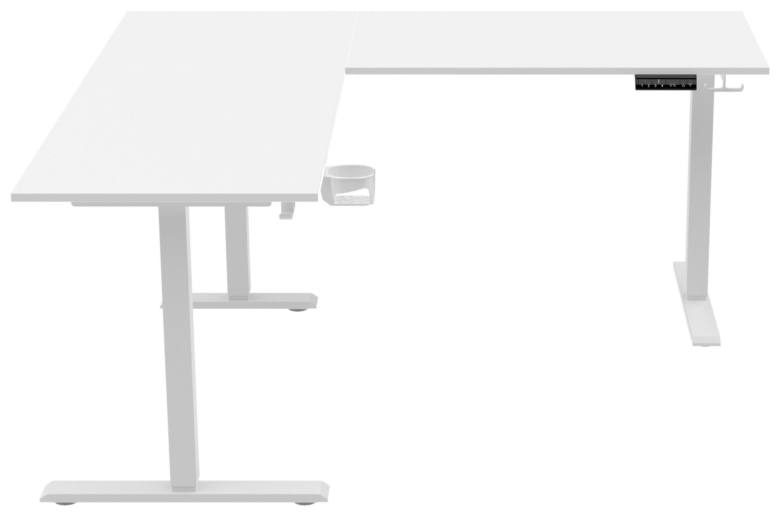 ECKSCHREIBTISCH höhenverstellbar  - Weiß, KONVENTIONELL, Holzwerkstoff/Kunststoff (160/160/72-117cm) - Carryhome