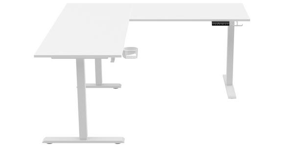 ECKSCHREIBTISCH 160/160/72-117 cm  in Weiß  - Weiß, KONVENTIONELL, Holzwerkstoff/Kunststoff (160/160/72-117cm) - Carryhome