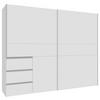 SCHWEBETÜRENSCHRANK 250/200/61 cm 2-türig Weiß  - Alufarben/Weiß, KONVENTIONELL, Holzwerkstoff/Metall (250/200/61cm) - Carryhome