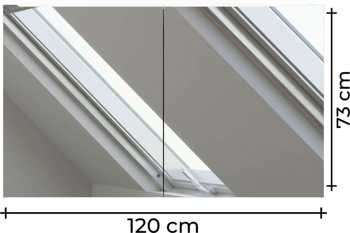 SPIEGELSCHRANK 120/72/20,2 cm  - Beigebraun, MODERN, Glas/Holzwerkstoff (120/72/20,2cm) - Celina Home