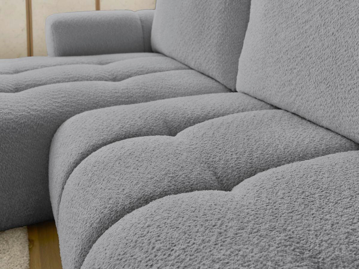 ECKSCHLAFSOFA FUJI Bouclé Dunkelgrau  inkl.  - Dunkelgrau/Schwarz, MODERN, Kunststoff/Textil (160/292cm)