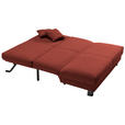 SCHLAFSOFA mit Relaxfunktion Flachgewebe Rot  - Rot/Schwarz, Design, Textil/Metall (160/85/100cm) - Carryhome