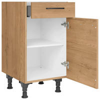 SCHUBKASTENUNTERSCHRANK 45/87/56 cm  in Eichefarben  - Eichefarben/Schwarz, MODERN, Holzwerkstoff/Metall (45/87/56cm) - Nobilia