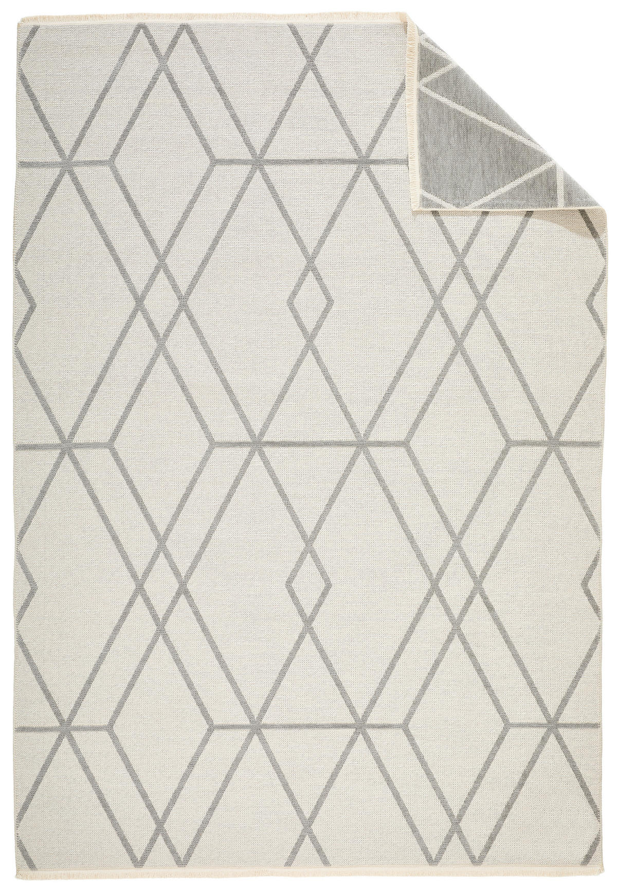 FLACHWEBETEPPICH 120/170 cm Olivia  - Weiss/Grau, Lifestyle, Textil (120/170cm) - Novel