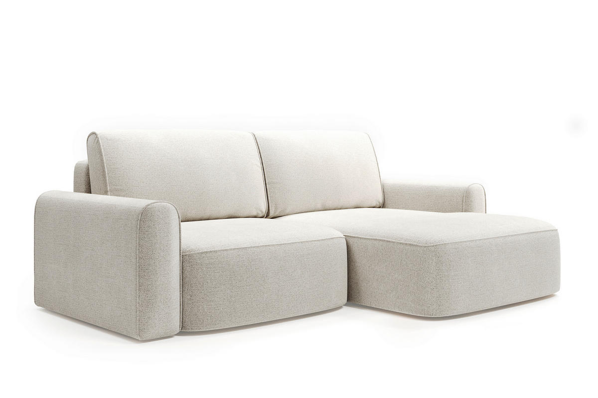 ECKSOFA PIEMONTE Grau Chenille Rückenkissen, Bettkasten, Schlaffunktion  - Schwarz/Grau, MODERN, Holz/Kunststoff (250/92cm) - Livetastic