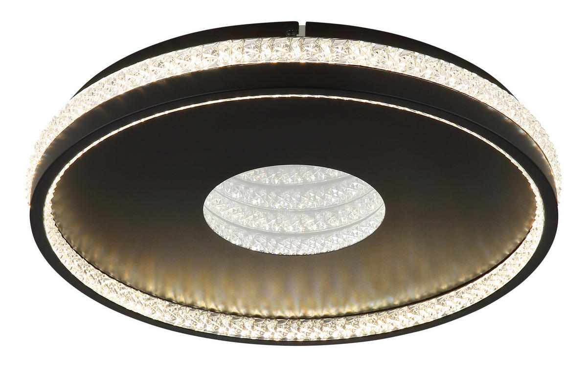 STROPNÍ LED SVÍTIDLO, 41/6.5 cm  - černá/čiré, Design, kov/plast (41/6.5cm) - Globo